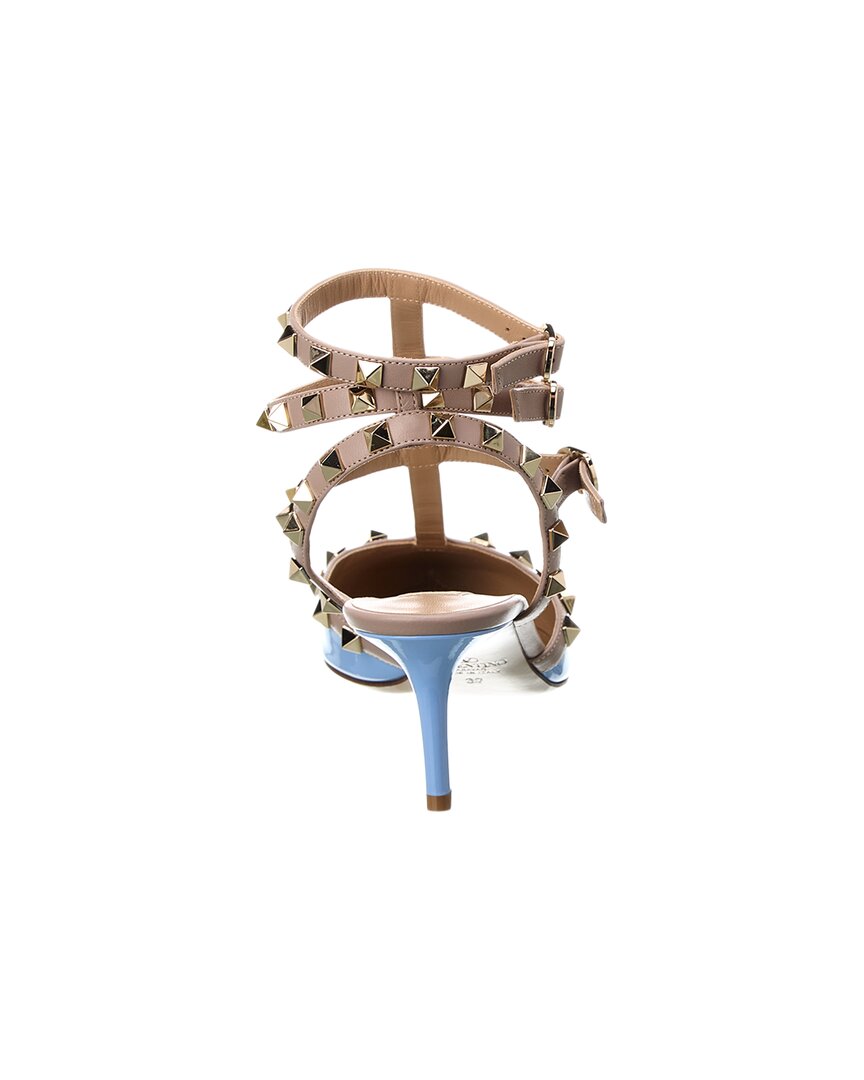 Valentino Rockstud Caged 65 Patent Ankle Strap Pump