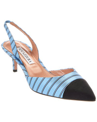 Aquazzura 60 Canvas Slingback Pump Blue 37