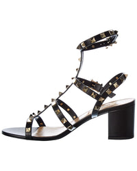 Valentino Rockstud Caged 60 Leather Ankle Strap Sandal