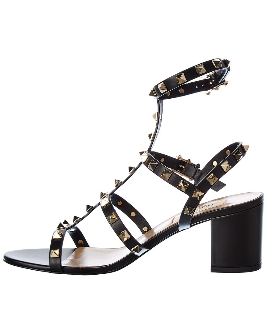 Valentino Rockstud Caged 60 Leather Ankle Strap Sandal