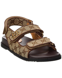 Gucci Gg Canvas & Leather Sandal Brown Multi