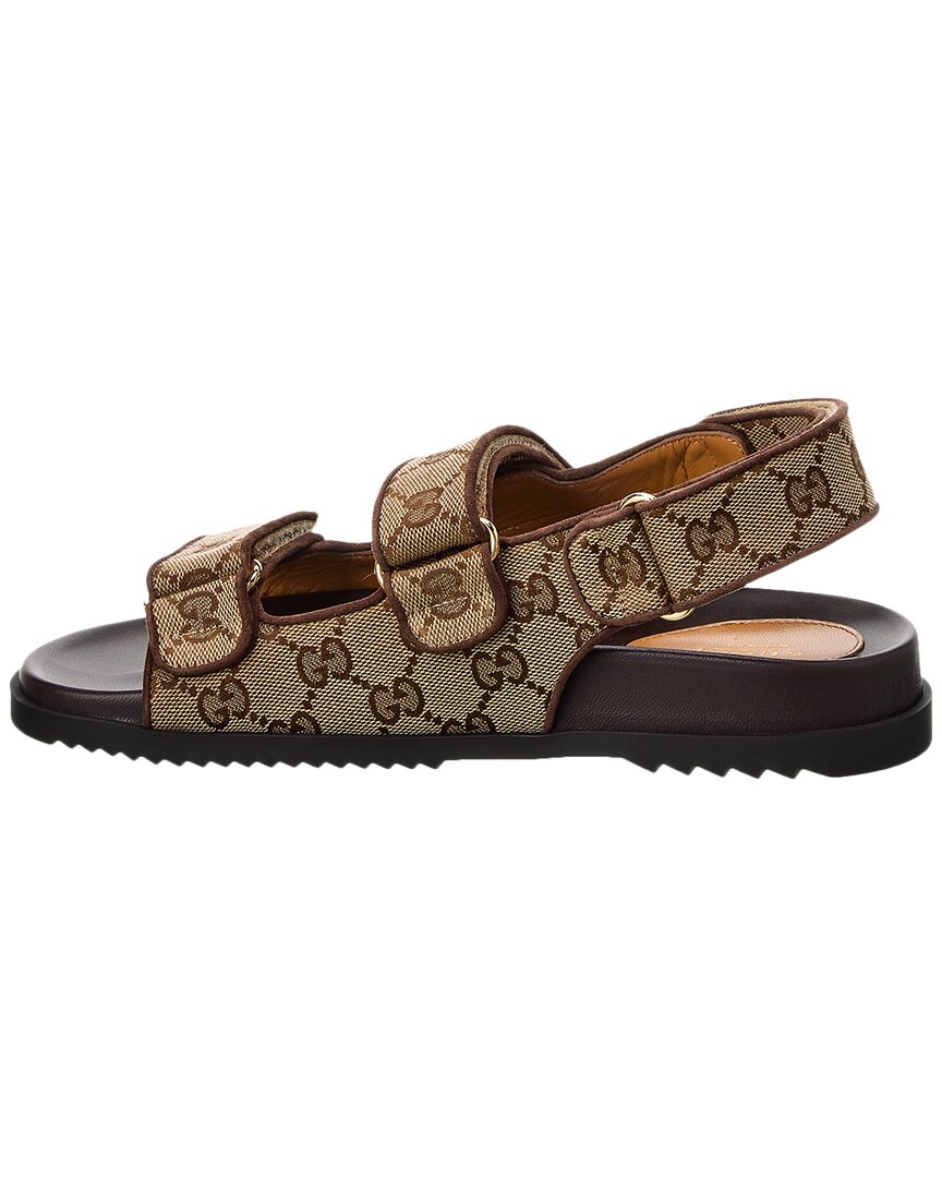 Gucci Gg Canvas & Leather Sandal
