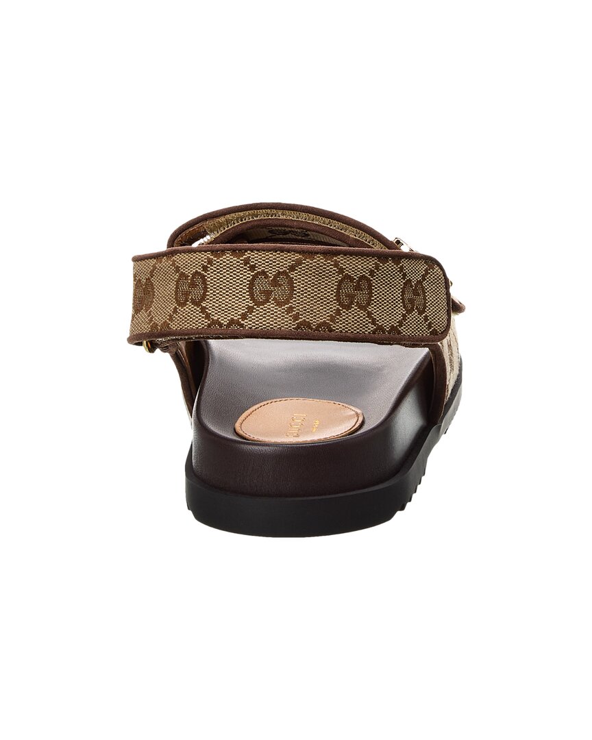 Gucci Gg Canvas & Leather Sandal