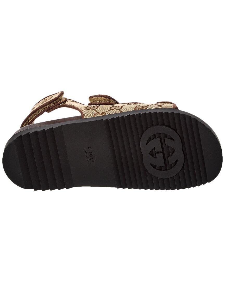Gucci Gg Canvas & Leather Sandal