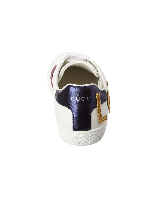 Gucci Ace Loved Embroidered Leather Sneaker