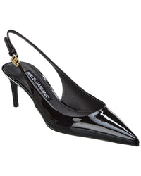 Dolce & Gabbana Dg Logo Leather Slingback Pump Black 36