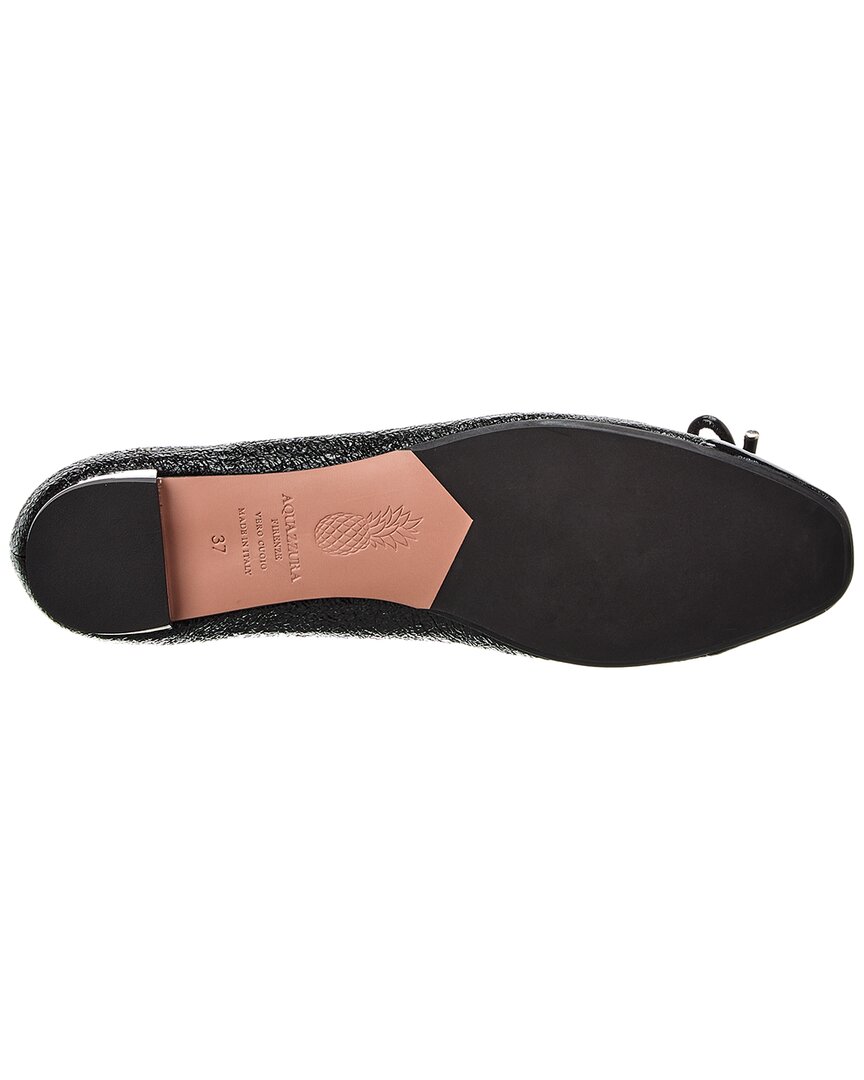 Aquazzura Parisina Cracked Leather Ballet Flat