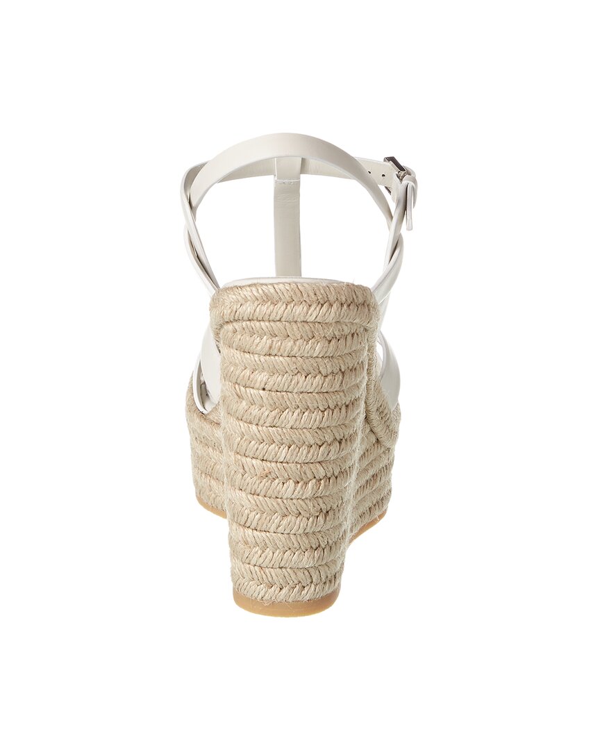 Saint Laurent Tribute 85 Leather Espadrille Wedge Sandal