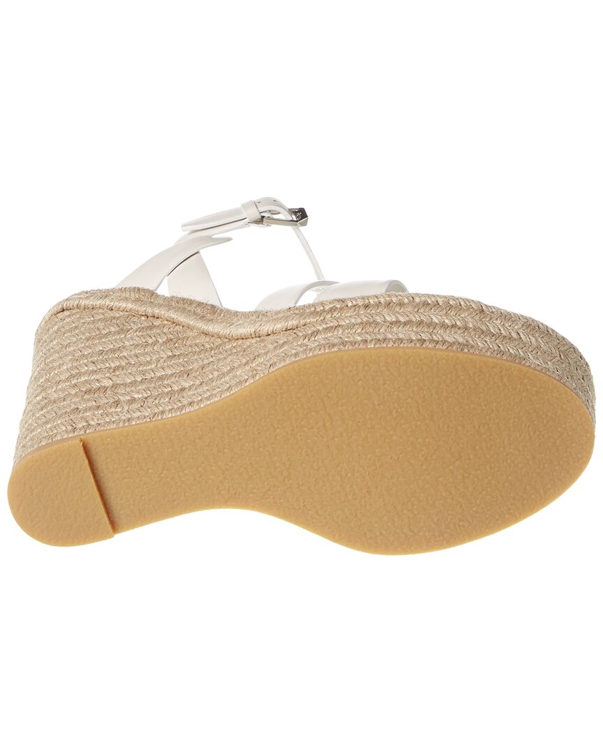 Saint Laurent Tribute 85 Leather Espadrille Wedge Sandal
