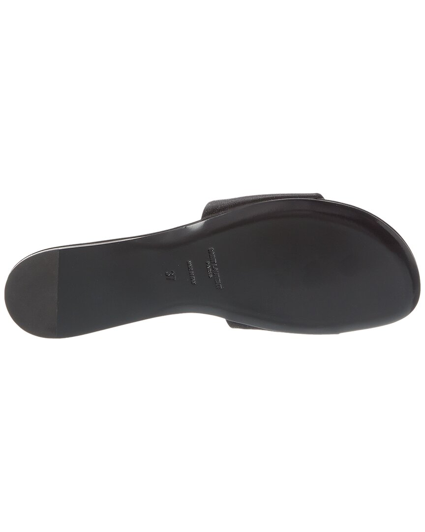 Saint Laurent Carlyle Satin Flat Sandal