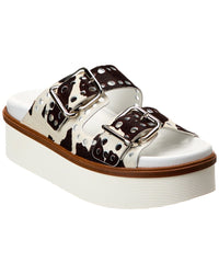 Tod’S Logo Haircalf Platform Sandal