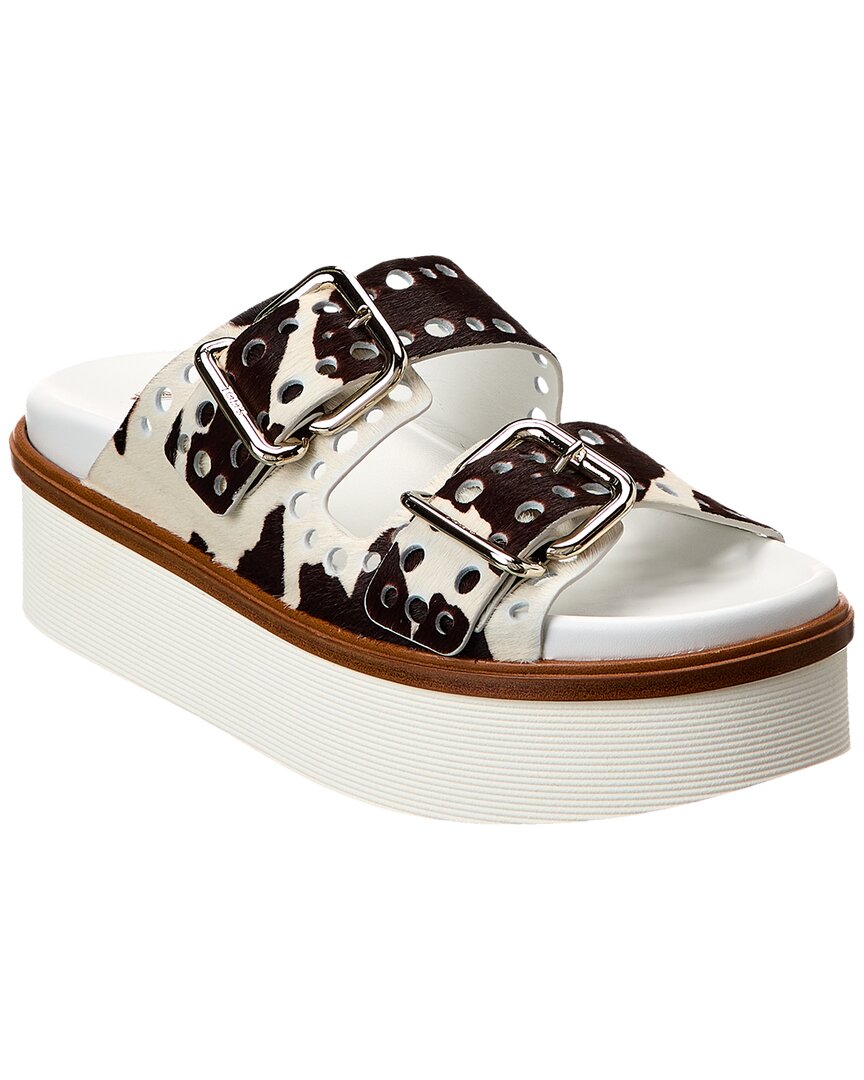 Tod’S Logo Haircalf Platform Sandal