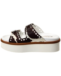 Tod’S Logo Haircalf Platform Sandal