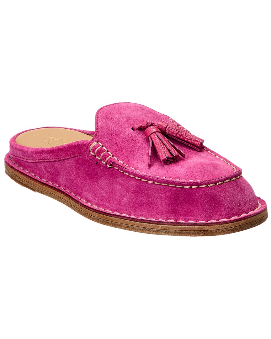 Tods Logo Fringed Suede Mule