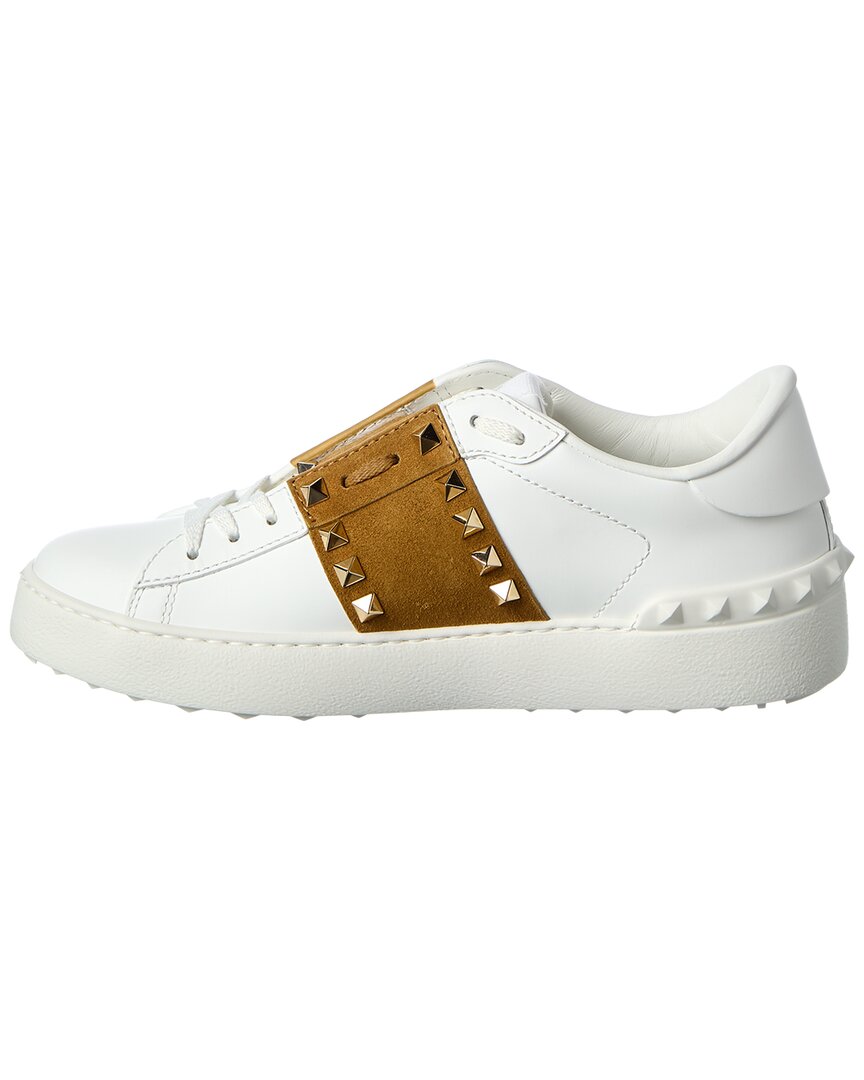 Valentino Rockstud Untitled Leather & Suede Sneaker