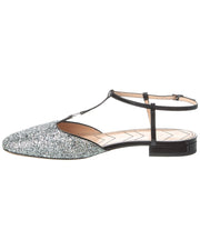 Gucci Double G Glitter & Leather Flat