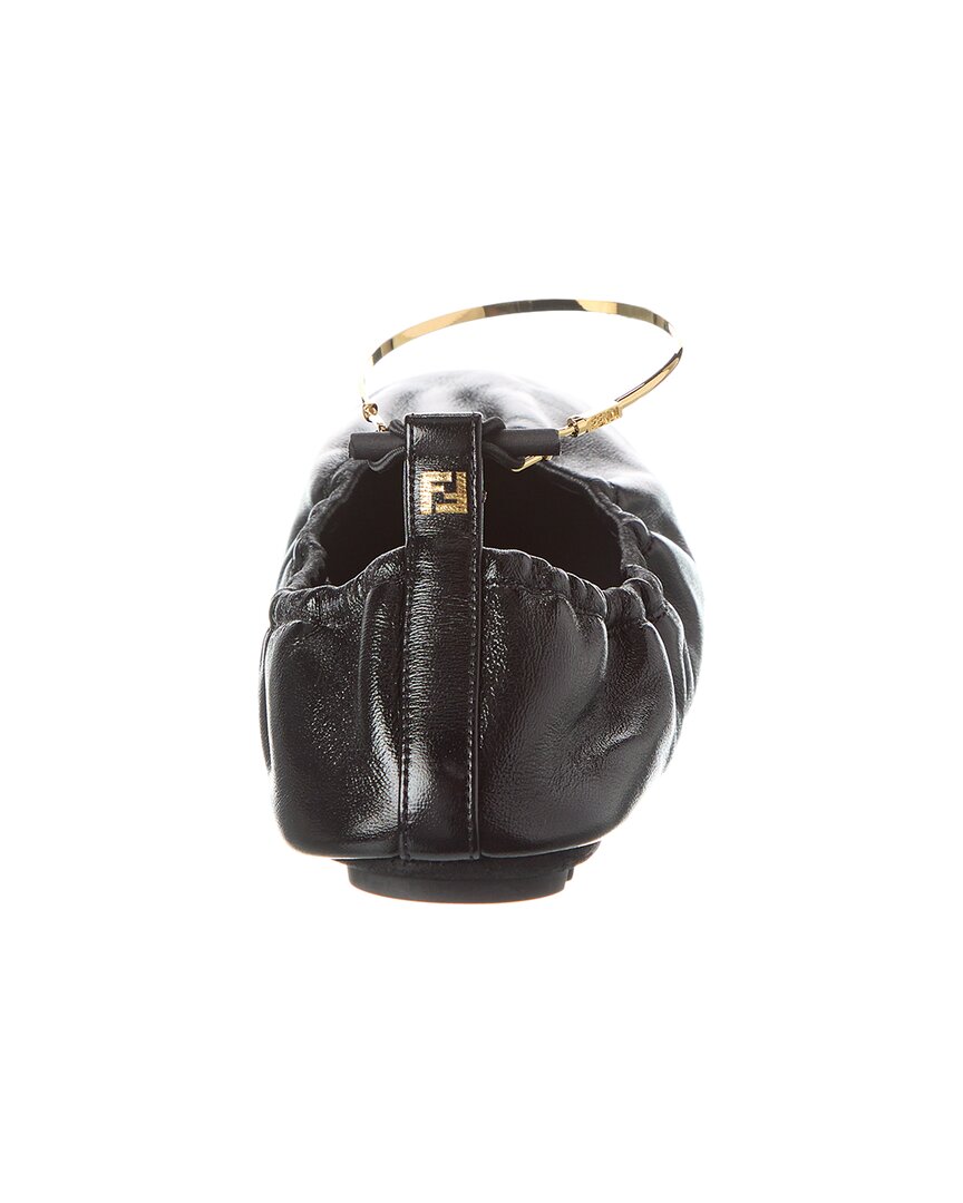 Fendi Filo Leather Ballerina Flat