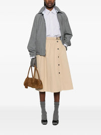 PRADA Prada Women Button-Detail Belted Cotton Midi Skirt