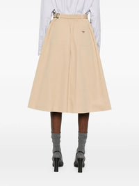 PRADA Prada Women Button-Detail Belted Cotton Midi Skirt