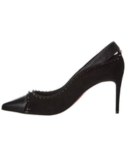 Christian Louboutin Duvette Spikes 85 Leather & Suede Pump