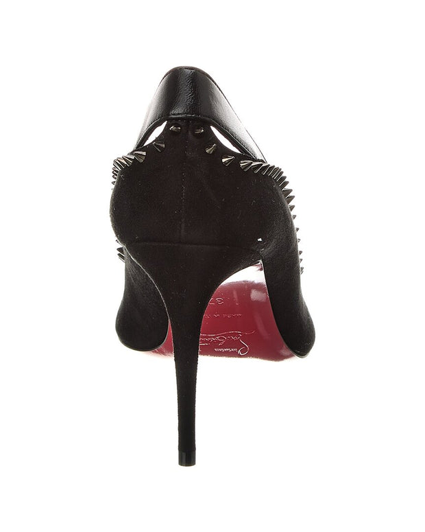 Christian Louboutin Duvette Spikes 85 Leather & Suede Pump