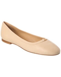 Chloé Lauren Leather Ballerina Flat Beige