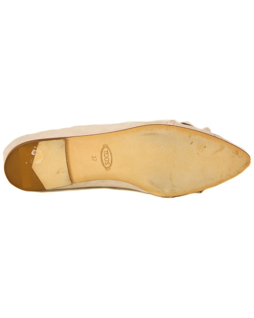 Tod’S Bow Suede Ballet Flat