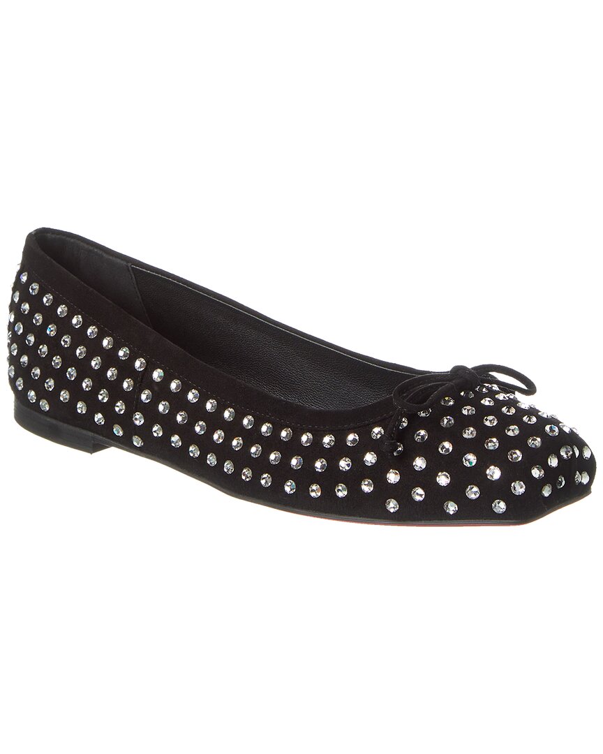 Christian Louboutin Mamadrague Strass Boum Suede Flat Black
