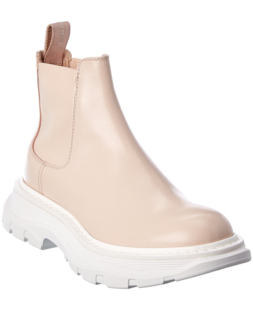 Alexander Mcqueen Tread Slick Leather Boot Pink