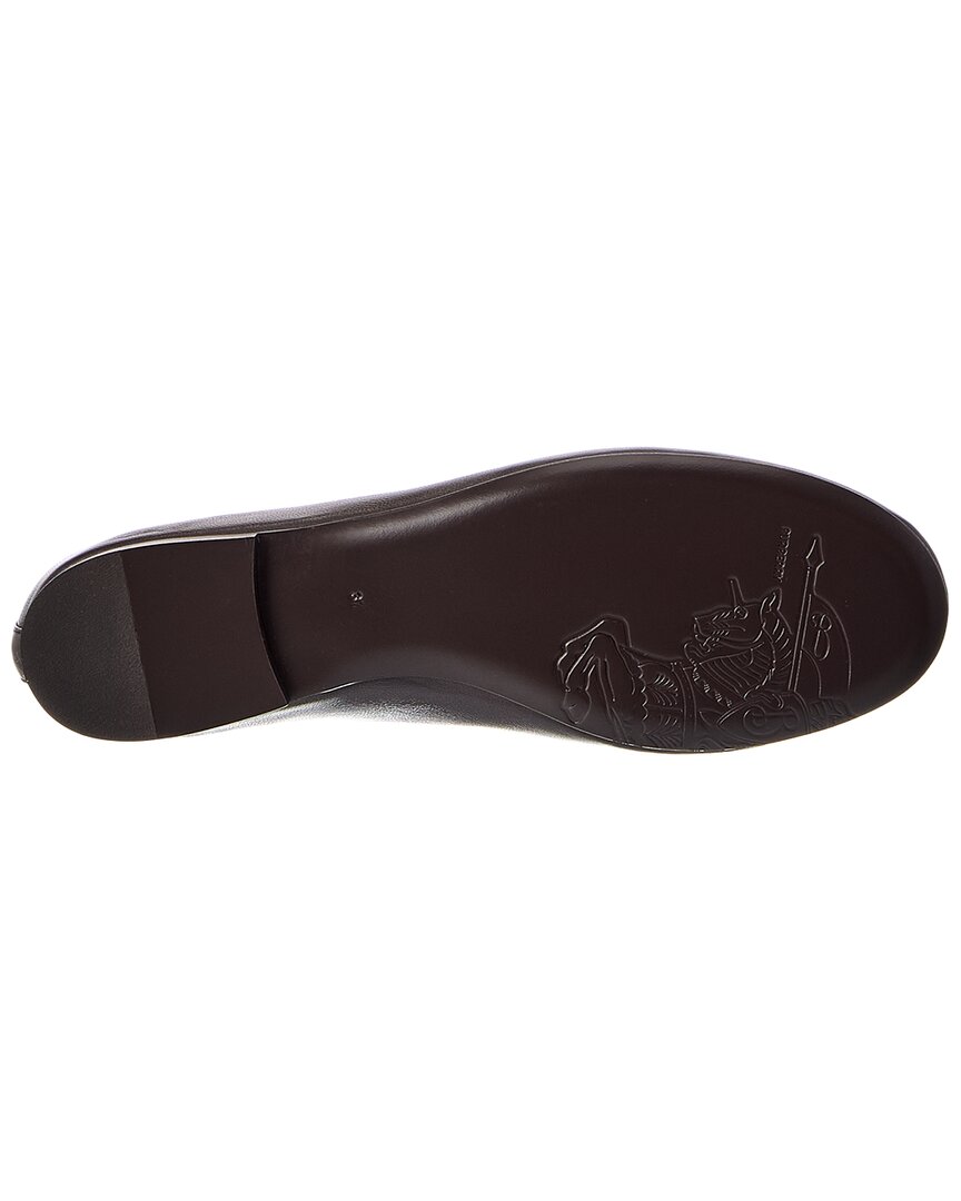 Burberry Burberry Check Trim Leather Ballerina Flat
