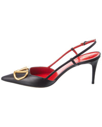 Valentino Vlogo 80 Leather Slingback Pump