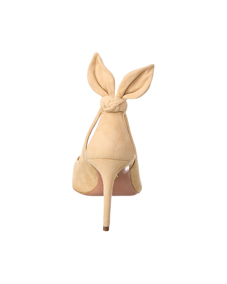 Aquazzura Bow Tie 85 Suede Pump