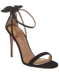 Aquazzura Deneuve 105 Suede Sandal Black 36