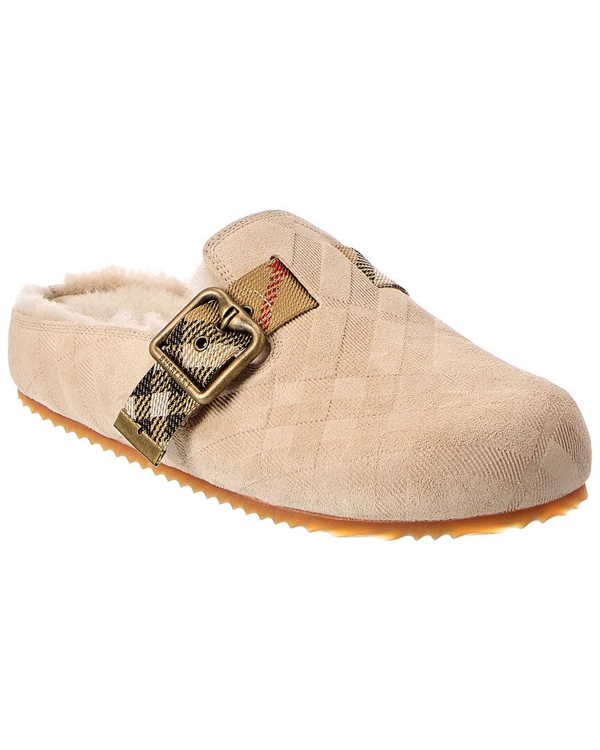 Burberry Burberry Check Urchin Suede Mule