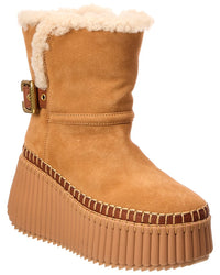 Chloé Chloé Nama Suede & Shearling Bootie