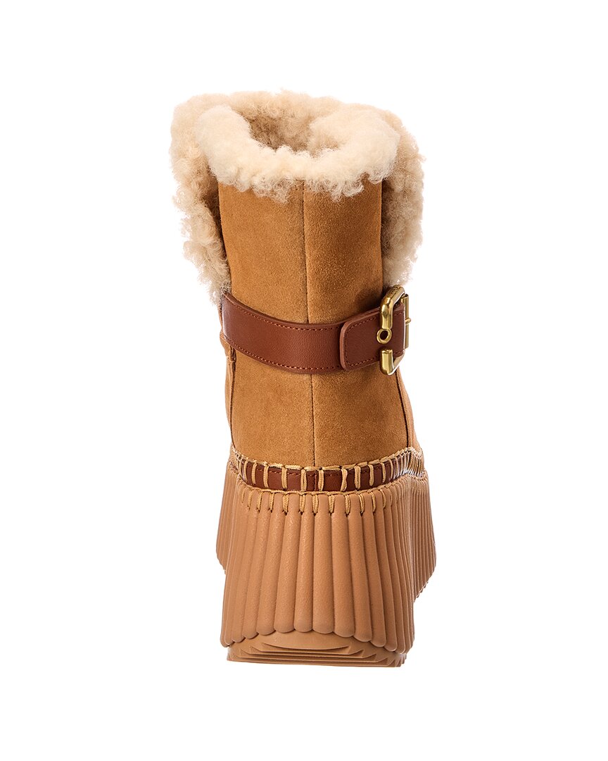 Chloé Chloé Nama Suede & Shearling Bootie