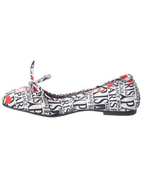 Balenciaga Logo Satin Ballet Flat
