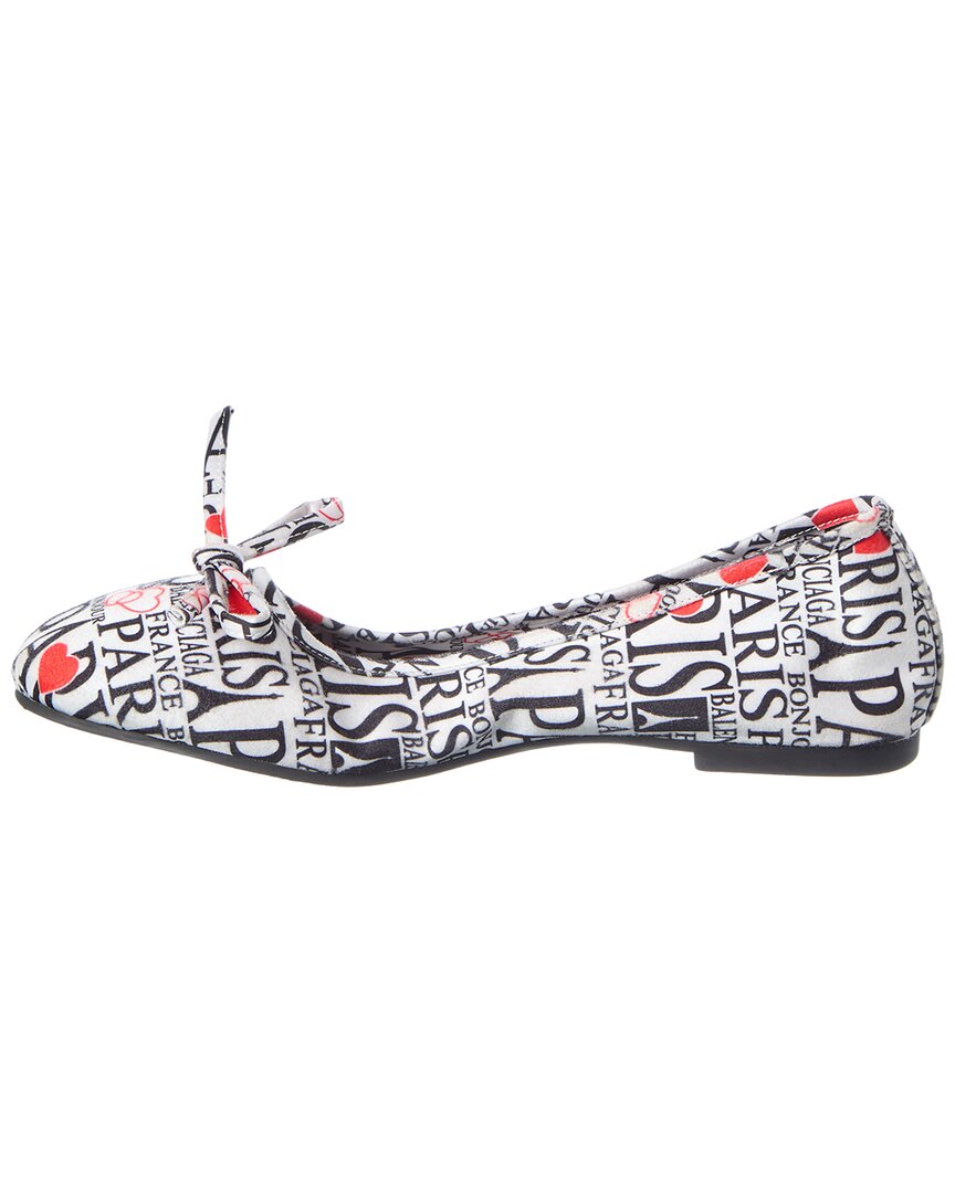 Balenciaga Logo Satin Ballet Flat
