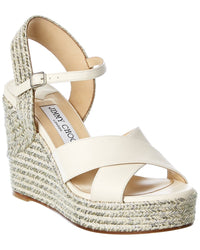 Jimmy Choo Dellena 100 Leather Wedge Sandal