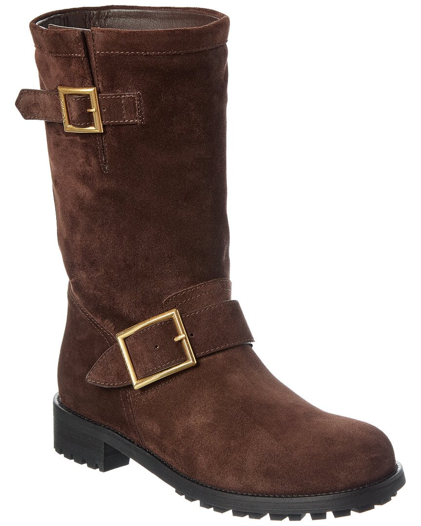 Dnu Pack Jimmy Choo Biker Mid Suede Boot
