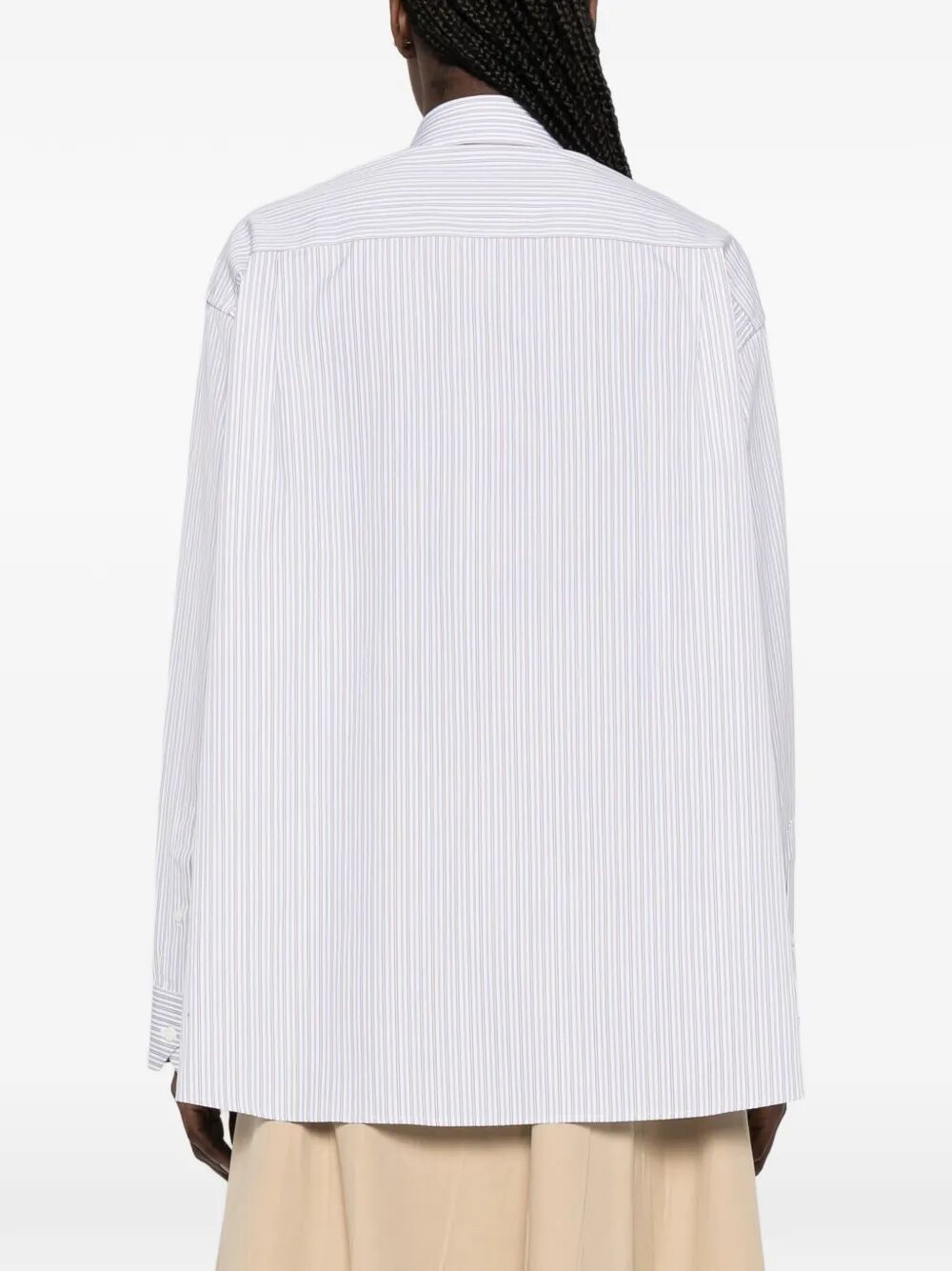 Prada Women Double-Stripe Cotton Poplin Shirt