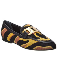 Tod’S Kate Canvas & Leather Loafer Black