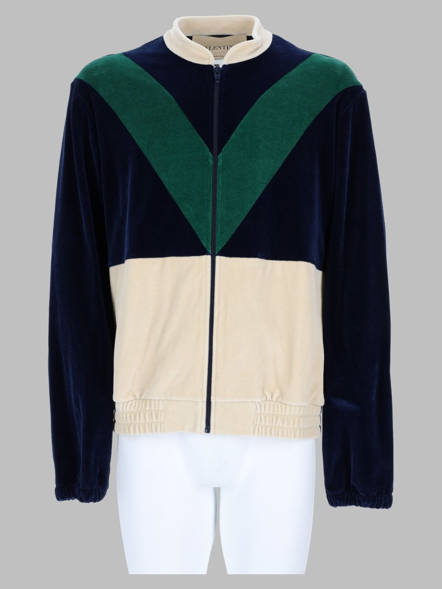 Valentino Men Felpa In Jersey Di Cotone Con Zip