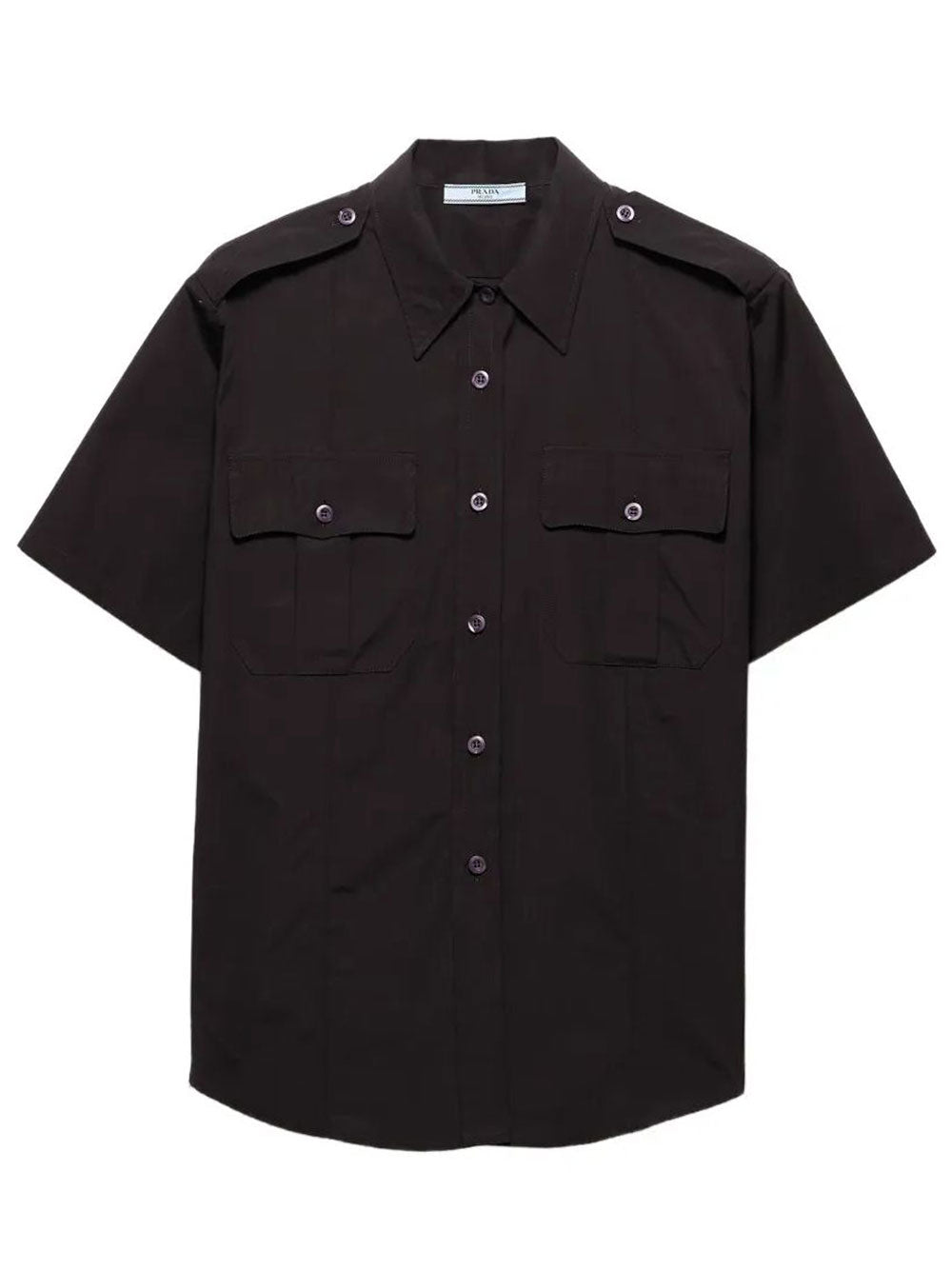 PRADA Short-Sleeved Poplin Utility Shirt Women