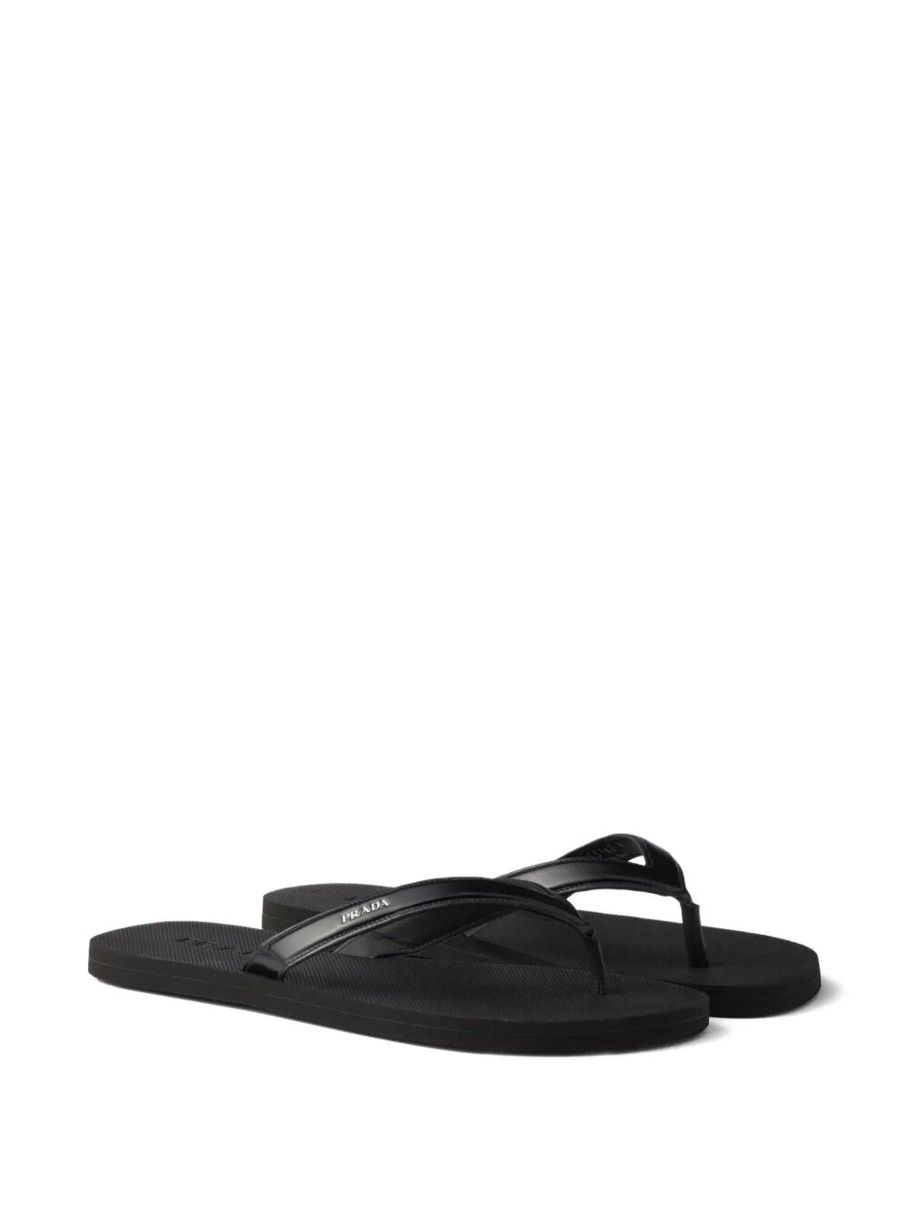 PRADA Brushed Leather Flip-Flops Women