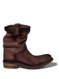 MIUMIU Foule Aged Look Leather Booties Women