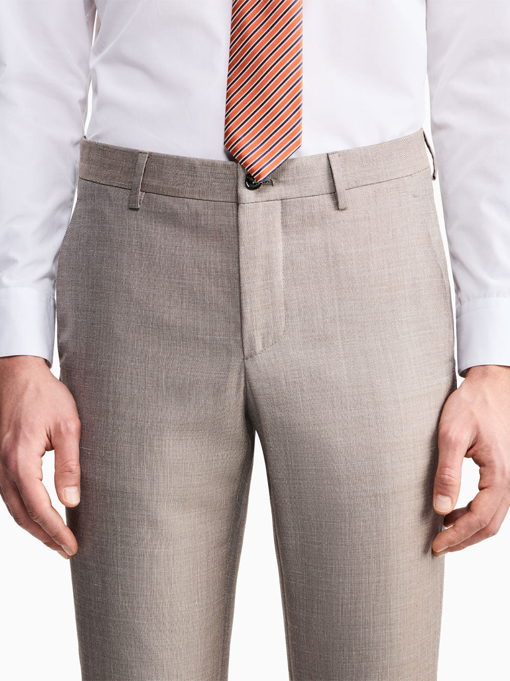 Giorgio Armani Men Soho Line Single-Breasted Suit In Wool, Silk And Linen Grisaille