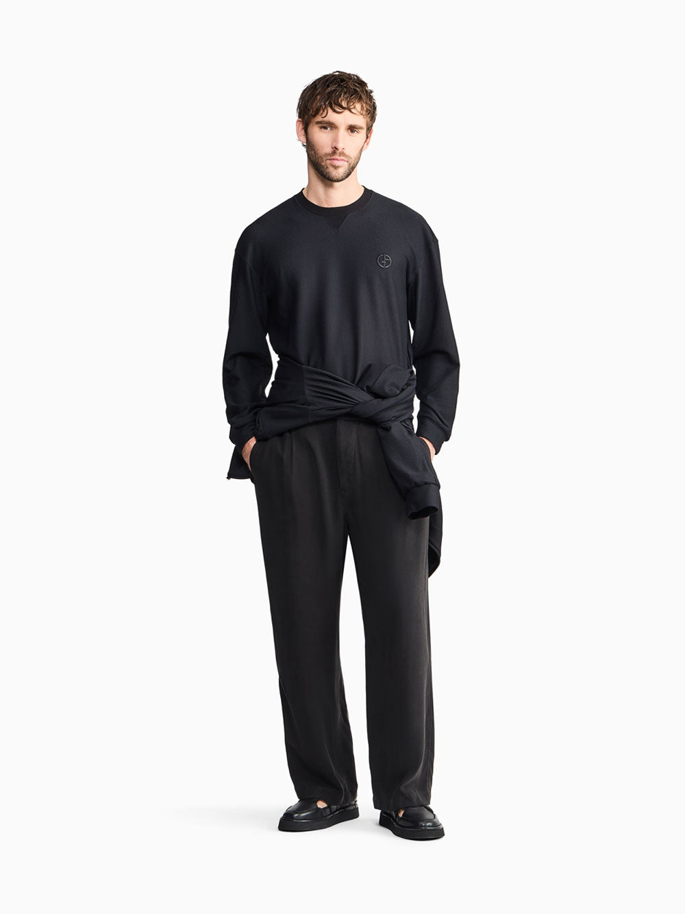 Giorgio Armani Men Technical Waffle Sweatshirt