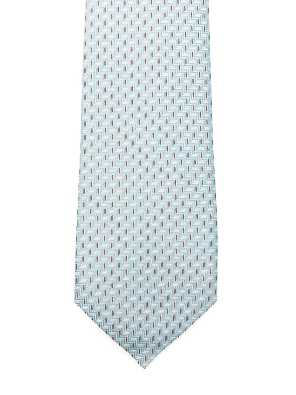 GIORGIO ARMANI Geometric Pattern Silk Tie Women