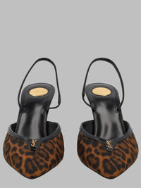 Saint Laurent Women Décolleté Aperte Sul Retro "Folie" In Gros-Grain Leopardato